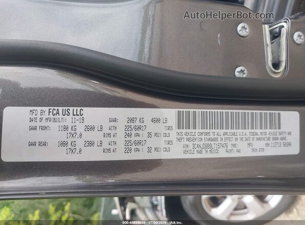 3C4NJDBB9LT157476 2020 JEEP COMPASS Gray ძრავის განყოფილების ხედი