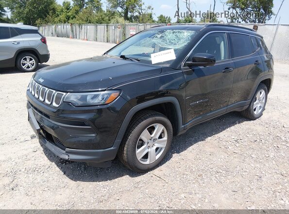 3C4NJDBBXNT136199 2022 JEEP COMPASS Black წინა მარცხენა ხედი სამი მეოთხედიდან