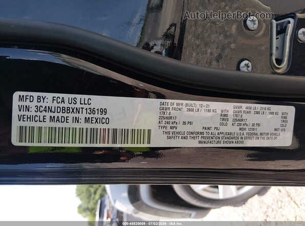 3C4NJDBBXNT136199 2022 JEEP COMPASS Black ძრავის განყოფილების ხედი