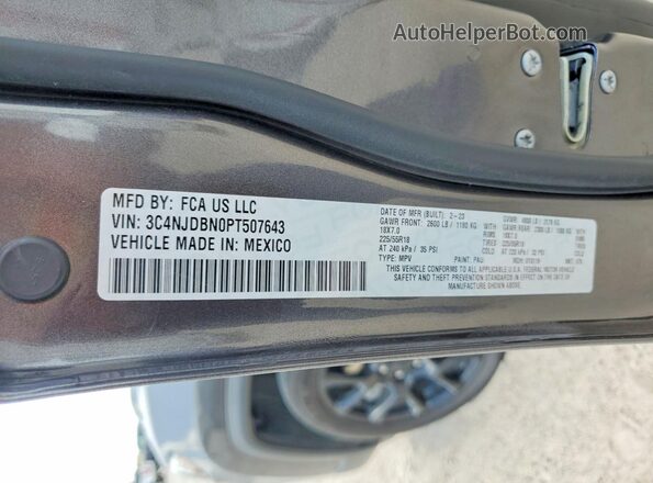 3C4NJDBN0PT507643 2023 JEEP COMPASS Серый Вид наклейки с VIN-кодом