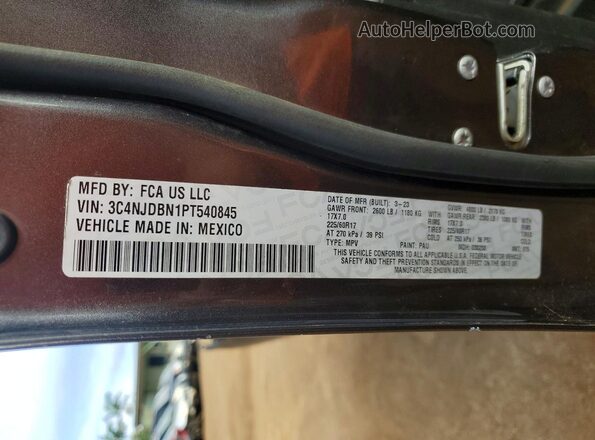 3C4NJDBN1PT540845 2023 JEEP COMPASS Gray Widok naklejki z numerem VIN