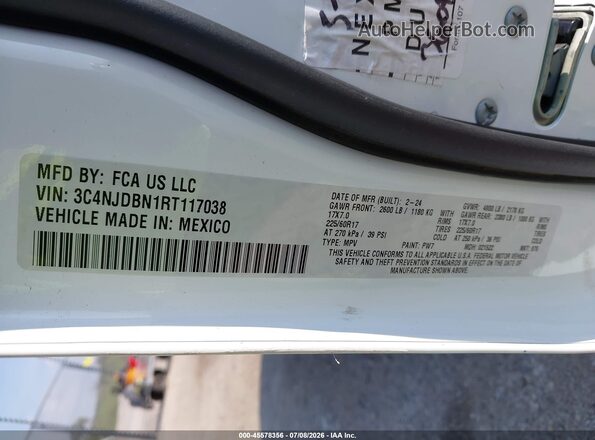 3C4NJDBN1RT117038 2024 JEEP COMPASS White Вид підкапотного простору