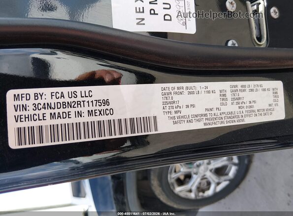 3C4NJDBN2RT117596 2024 JEEP COMPASS Black Widok komory silnika