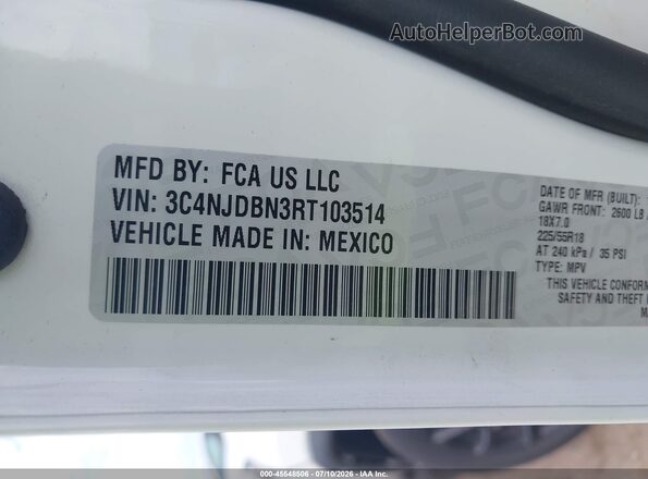 3C4NJDBN3RT103514 2024 JEEP COMPASS White Вид підкапотного простору