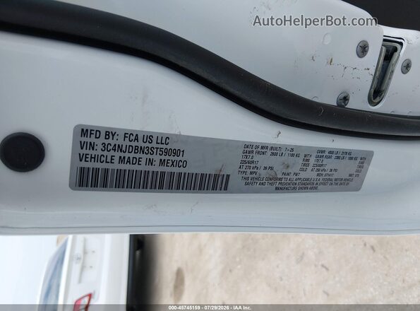 3C4NJDBN3ST590901 2025 JEEP COMPASS White Vista del compartimento del motor