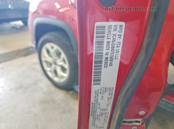3C4NJDBN7ST609143 2025 JEEP COMPASS Burgundy Vista de la etiqueta del VIN
