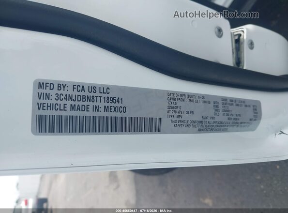 3C4NJDBN8TT189541 2026 JEEP COMPASS White ძრავის განყოფილების ხედი