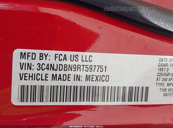 3C4NJDBN9RT597751 2024 JEEP COMPASS Красный Вид подкапотного пространства