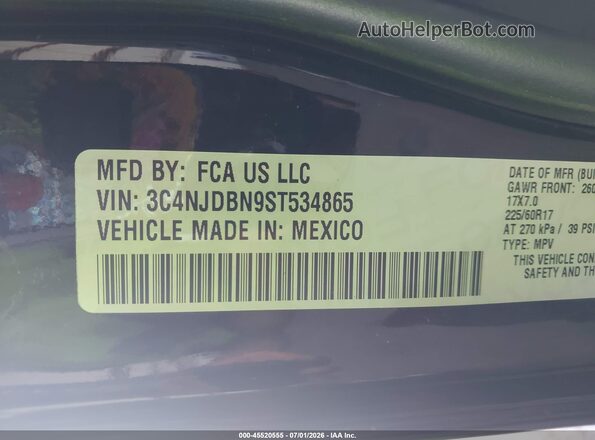 3C4NJDBN9ST534865 2025 JEEP COMPASS Black Вид підкапотного простору