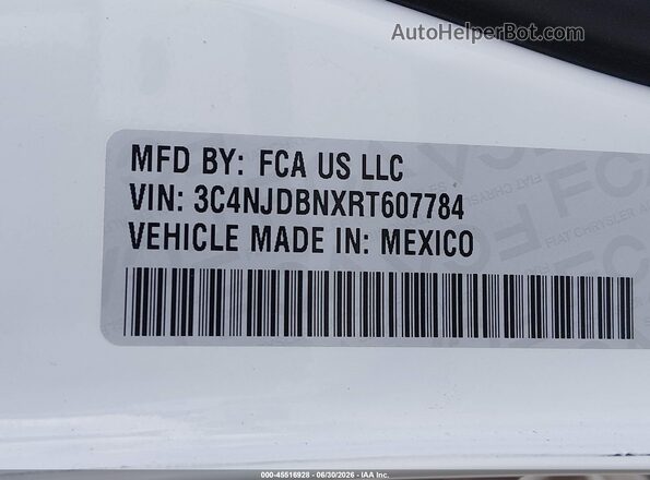 3C4NJDBNXRT607784 2024 JEEP COMPASS White Շարժիչի բաժամունքի տեսք