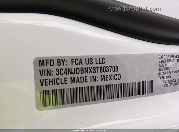 3C4NJDBNXST603708 2025 JEEP COMPASS White Շարժիչի բաժամունքի տեսք