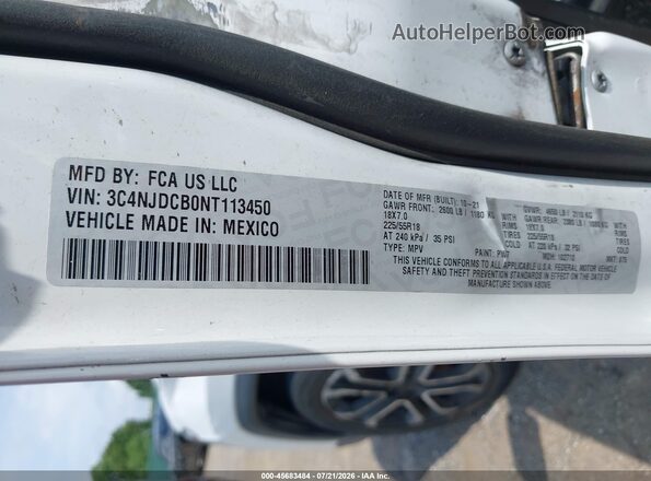 3C4NJDCB0NT113450 2022 JEEP COMPASS White ძრავის განყოფილების ხედი