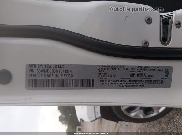 3C4NJDCB3MT544914 2021 JEEP COMPASS Белый Вид подкапотного пространства