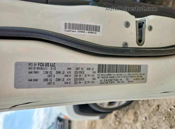 3C4NJDCB6KT791860 2019 JEEP COMPASS White Widok naklejki z numerem VIN