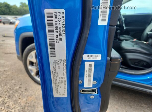 3C4NJDCB6MT586221 2021 JEEP COMPASS Синий Вид наклейки с VIN-кодом