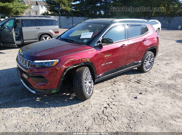 3C4NJDCB6NT147909 2022 JEEP COMPASS Бордовый Передняя левая четверть