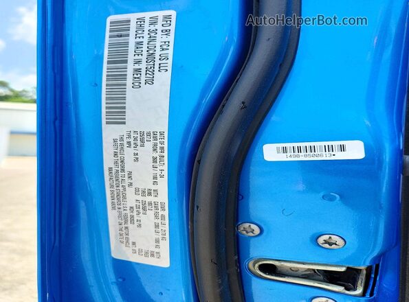3C4NJDCN0ST522702 2025 JEEP COMPASS Blue Vista de la etiqueta del VIN