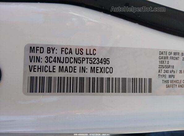 3C4NJDCN5PT523495 2023 JEEP COMPASS White Вид підкапотного простору