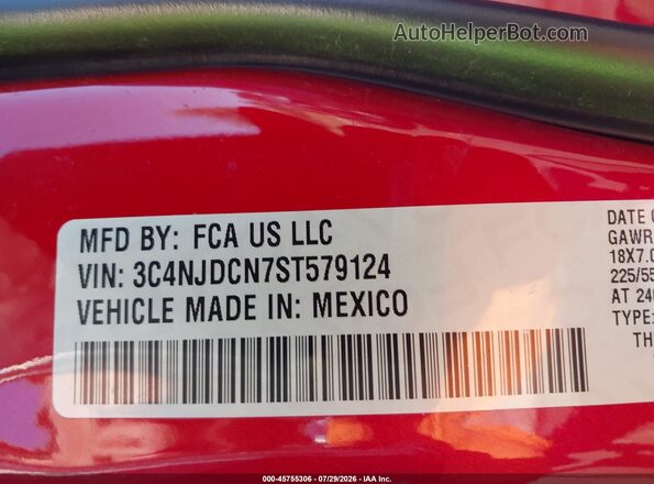 3C4NJDCN7ST579124 2025 JEEP COMPASS Red Շարժիչի բաժամունքի տեսք