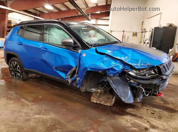 3C4NJDDB2KT776013 2019 JEEP COMPASS Blue Front right