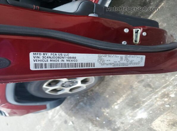 3C4NJDDB2NT108460 2022 JEEP COMPASS Burgundy Вид підкапотного простору