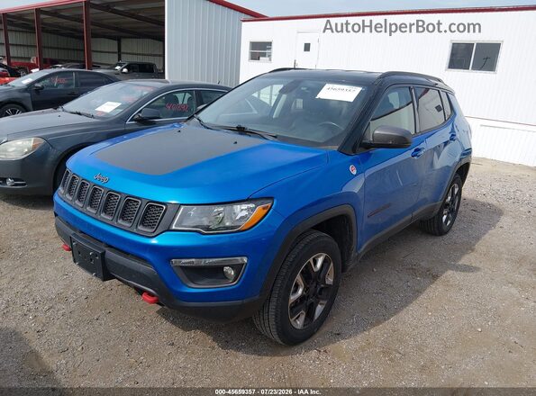 3C4NJDDB4JT210529 2018 JEEP COMPASS Blue Передня ліва чверть