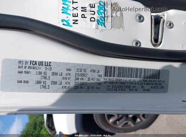 3C4NJDDB4KT799969 2019 JEEP COMPASS White Вид підкапотного простору