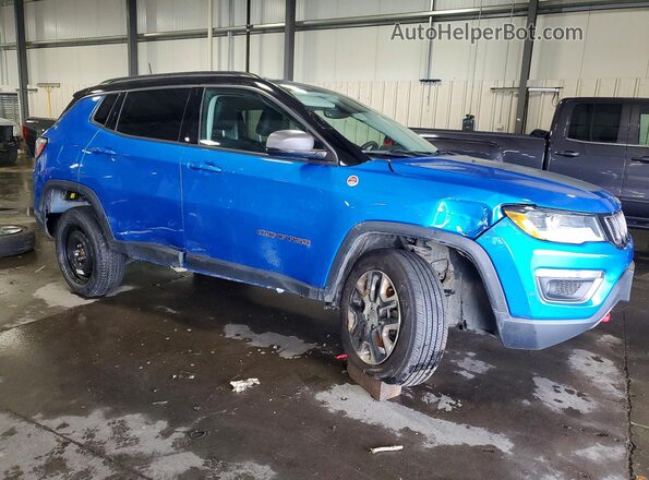 3C4NJDDB5JT343462 2018 JEEP COMPASS Синий Передняя правая четверть
