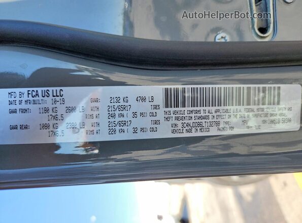 3C4NJDDB6LT132788 2020 JEEP COMPASS Gray 360 interior view