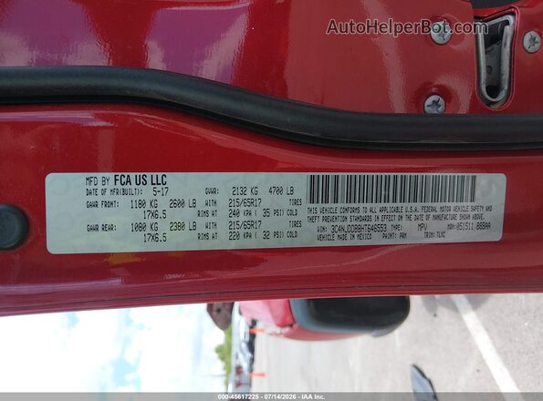 3C4NJDDB8HT646553 2017 JEEP COMPASS Red Вид підкапотного простору