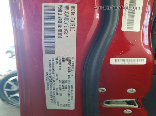 3C4NJDDN1ST543217 2025 JEEP COMPASS Red Вид наклейки з VIN-кодом