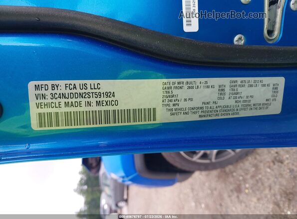 3C4NJDDN2ST591924 2025 JEEP COMPASS Синий Вид подкапотного пространства