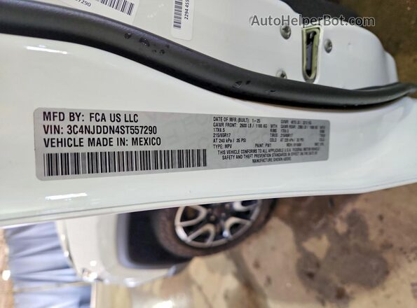 3C4NJDDN4ST557290 2025 JEEP COMPASS White Вид наклейки з VIN-кодом