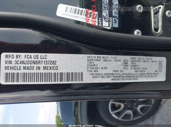 3C4NJDDN6RT137282 2024 JEEP COMPASS Black Widok komory silnika