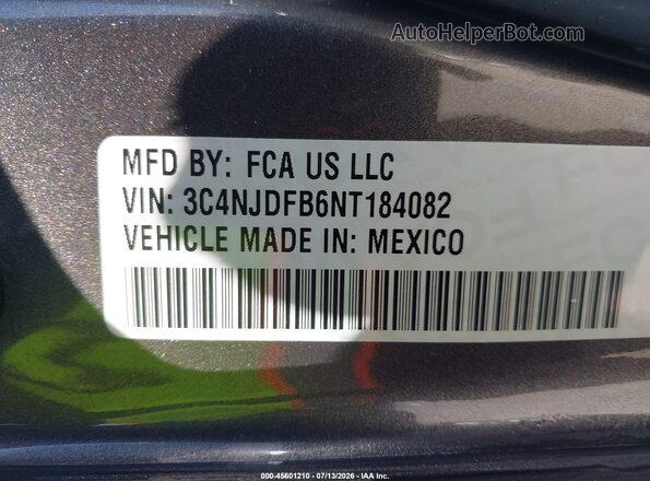 3C4NJDFB6NT184082 2022 JEEP COMPASS Серый Вид подкапотного пространства