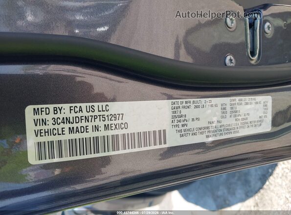 3C4NJDFN7PT512977 2023 JEEP COMPASS Gray Շարժիչի բաժամունքի տեսք