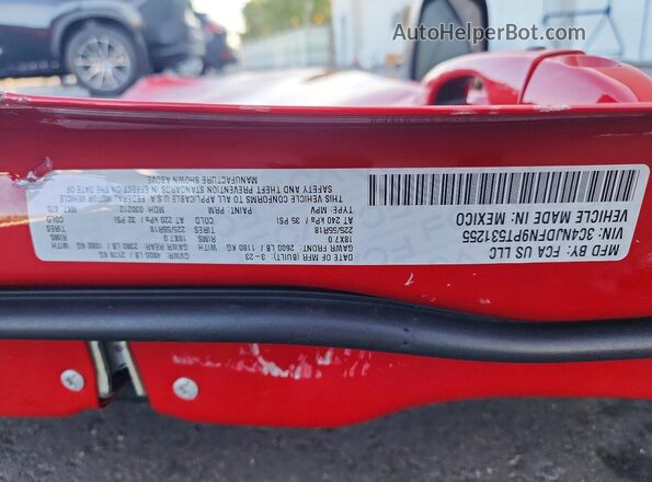 3C4NJDFN9PT531255 2023 JEEP COMPASS Red Вид наклейки з VIN-кодом