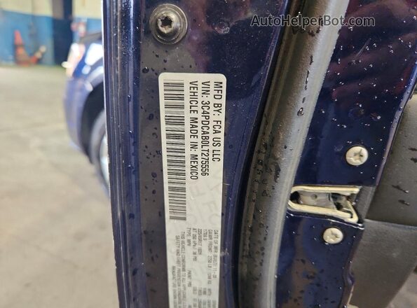 3C4PDCAB0LT275556 2020 DODGE JOURNEY Blue Widok naklejki z numerem VIN