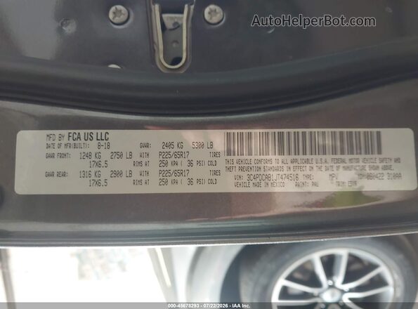 3C4PDCAB1JT474516 2018 DODGE JOURNEY Gray ძრავის განყოფილების ხედი
