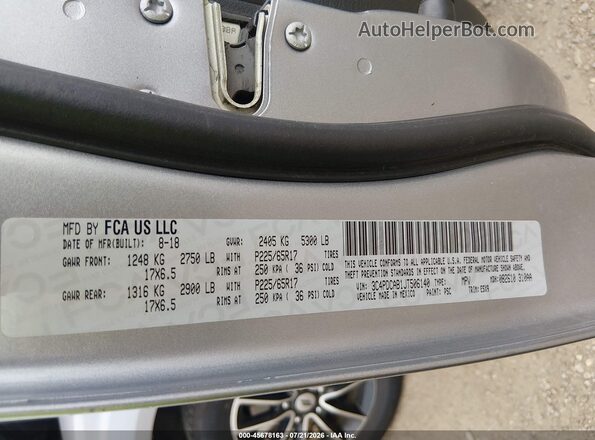 3C4PDCAB1JT506140 2018 DODGE JOURNEY Silver ძრავის განყოფილების ხედი