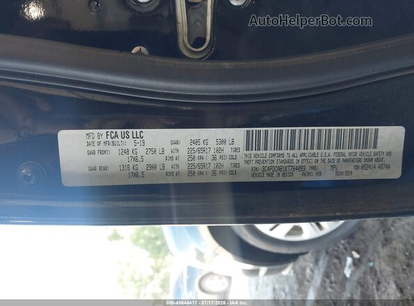 3C4PDCAB1KT764093 2019 DODGE JOURNEY Black Vista del compartimento del motor