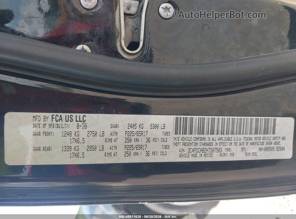 3C4PDCAB2HT507503 2017 DODGE JOURNEY Black Engine compartment view