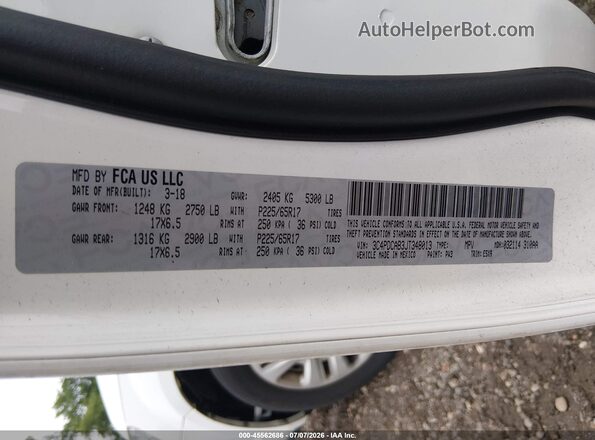 3C4PDCAB3JT348013 2018 DODGE JOURNEY White Engine compartment view