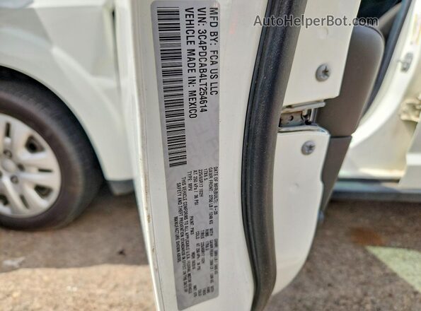 3C4PDCAB4LT254614 2020 DODGE JOURNEY White Vista del compartimento del motor