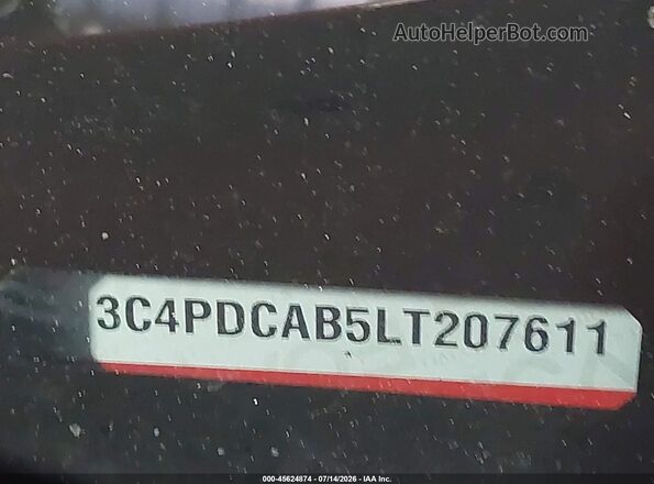 3C4PDCAB5LT207611 2020 DODGE JOURNEY Red ძრავის განყოფილების ხედი