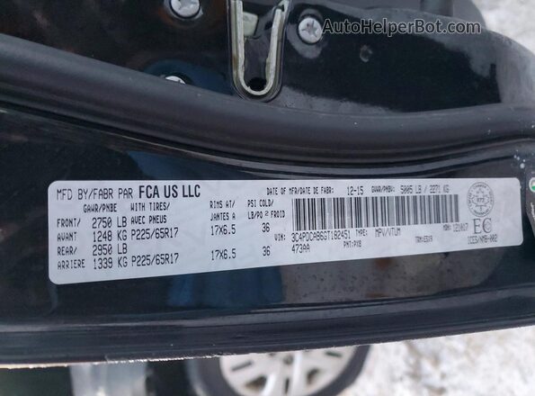 3C4PDCAB6GT182451 2016 DODGE JOURNEY Black Widok wnętrza 360 stopni