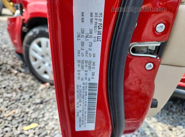3C4PDCAB7GT218650 2016 DODGE JOURNEY Red Вид наклейки з VIN-кодом