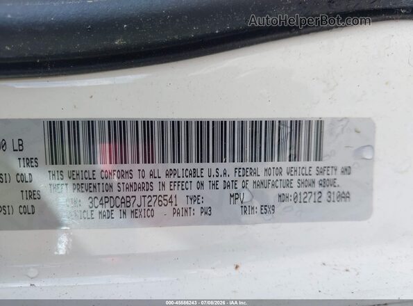3C4PDCAB7JT276541 2018 DODGE JOURNEY White Engine compartment view