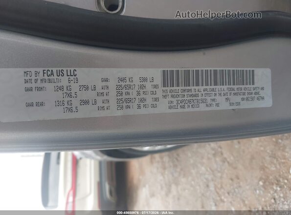 3C4PDCAB7KT815631 2019 DODGE JOURNEY Silver Vista del compartimento del motor