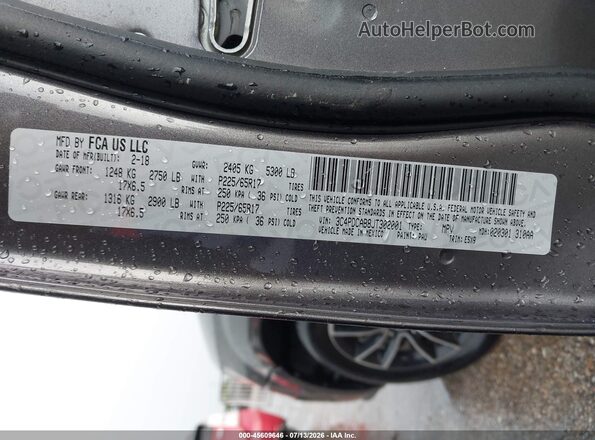 3C4PDCAB8JT302001 2018 DODGE JOURNEY Gray Вид підкапотного простору